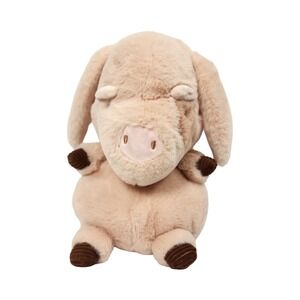 GiggleScape Plush Pig‎ Stuffed Animal Toy Soft Cuddle Buddy Tan Brown Spots